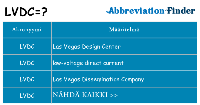 Mitä lvdc tarkoittaa