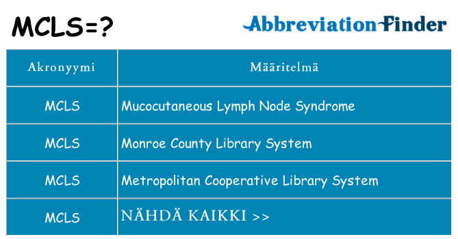 Mitä mcls tarkoittaa