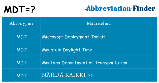 Mitä mdt tarkoittaa