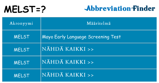 Mitä melst tarkoittaa