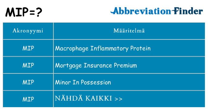 Mitä mip tarkoittaa