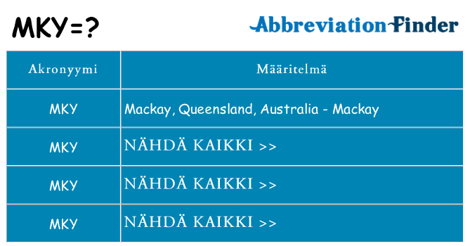 Mitä mky tarkoittaa