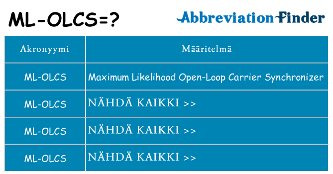 Mitä ml-olcs tarkoittaa