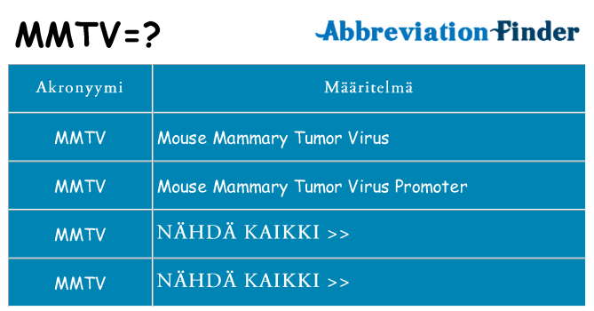 Mitä mmtv tarkoittaa