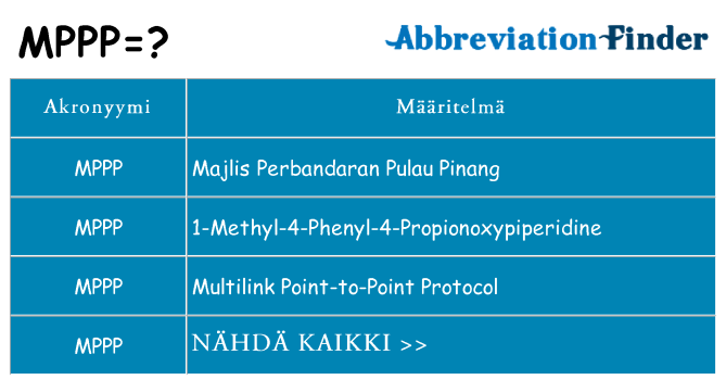 Mitä mppp tarkoittaa