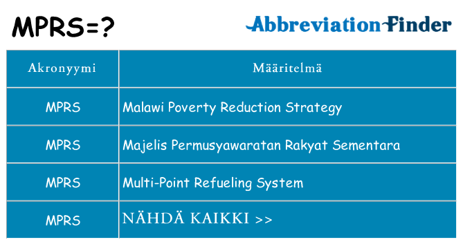 Mitä mprs tarkoittaa