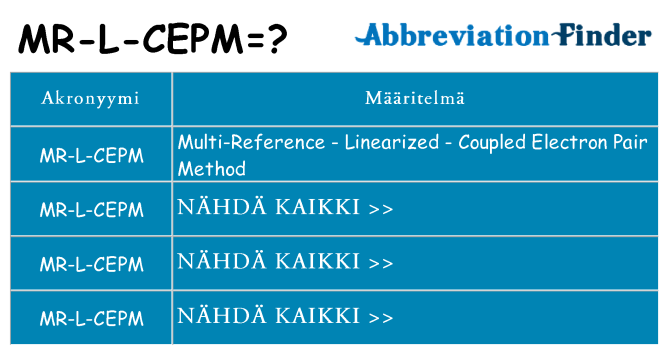 Mitä mr-l-cepm tarkoittaa