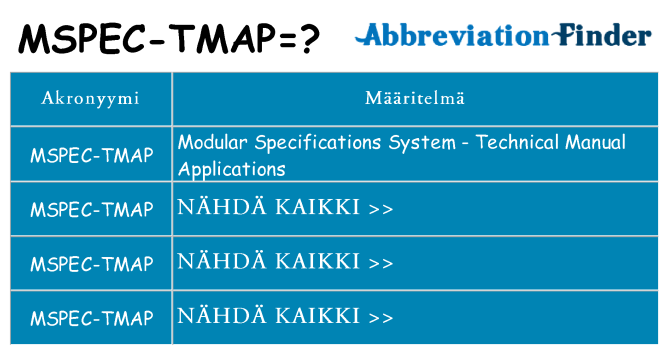 Mitä mspec-tmap tarkoittaa