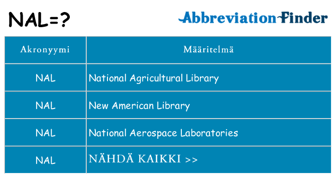 Mitä nal tarkoittaa