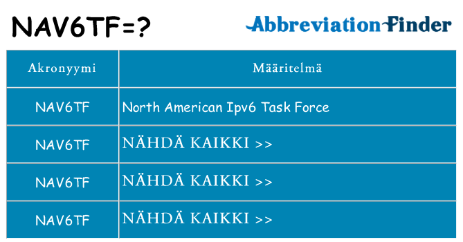 Mitä nav6tf tarkoittaa