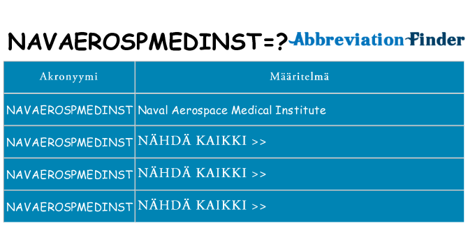 Mitä navaerospmedinst tarkoittaa