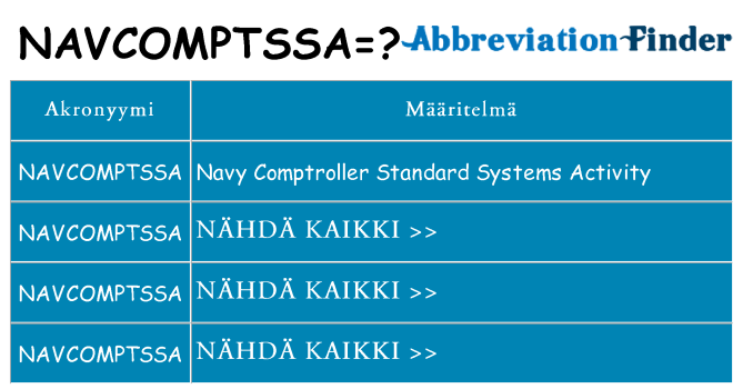 Mitä navcomptssa tarkoittaa