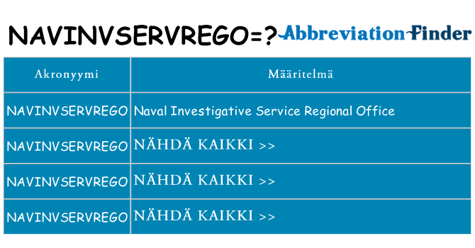 Mitä navinvservrego tarkoittaa