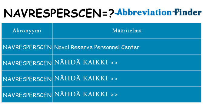 Mitä navresperscen tarkoittaa