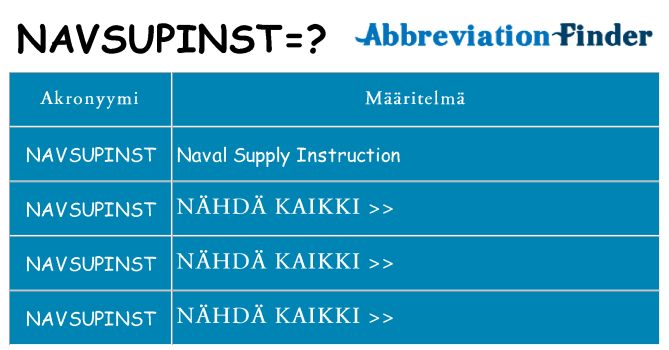 Mitä navsupinst tarkoittaa