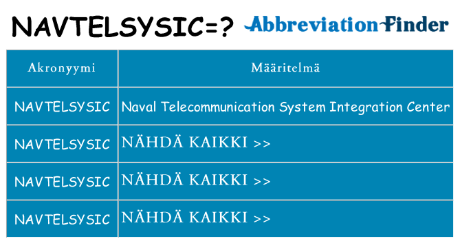 Mitä navtelsysic tarkoittaa