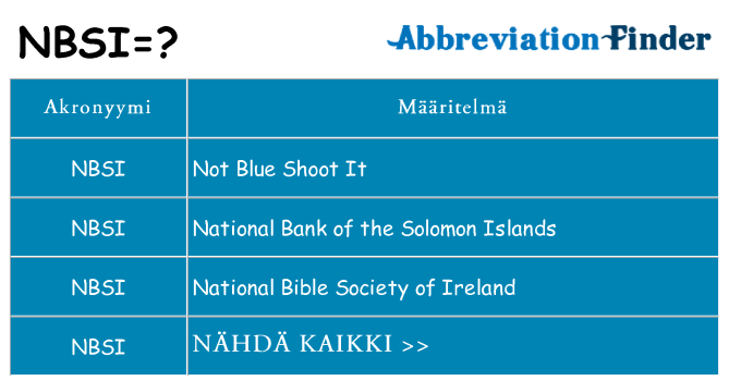 Mitä nbsi tarkoittaa