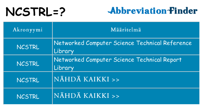 Mitä ncstrl tarkoittaa