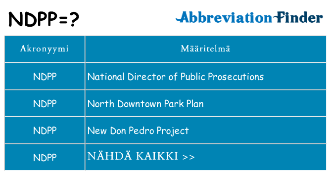 Mitä ndpp tarkoittaa