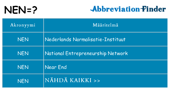 Mitä nen tarkoittaa