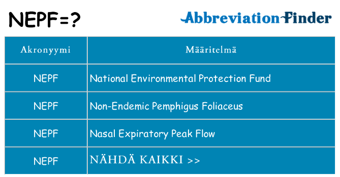 Mitä nepf tarkoittaa