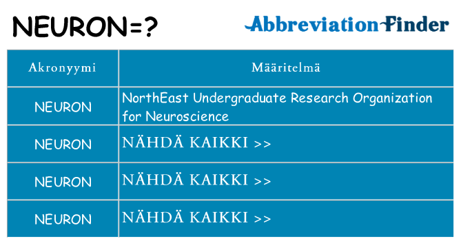 Mitä neuron tarkoittaa