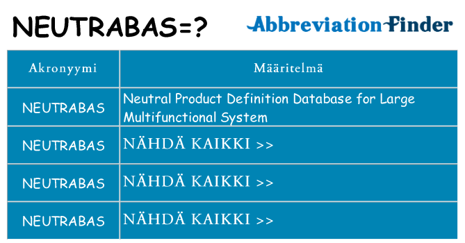 Mitä neutrabas tarkoittaa