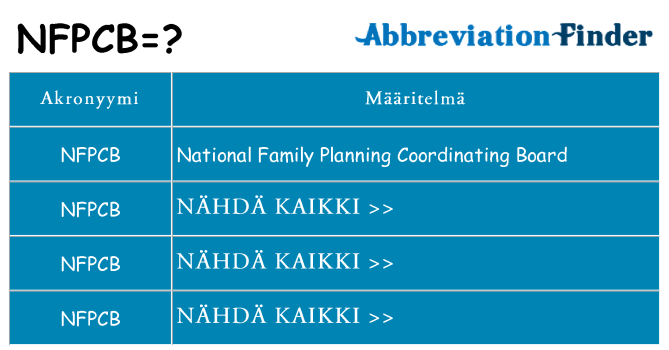 Mitä nfpcb tarkoittaa