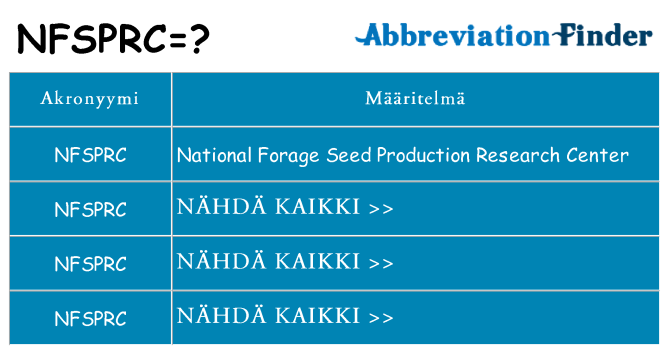 Mitä nfsprc tarkoittaa