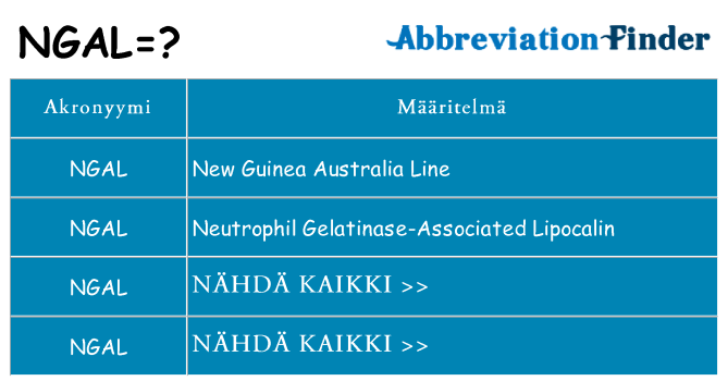 Mitä ngal tarkoittaa