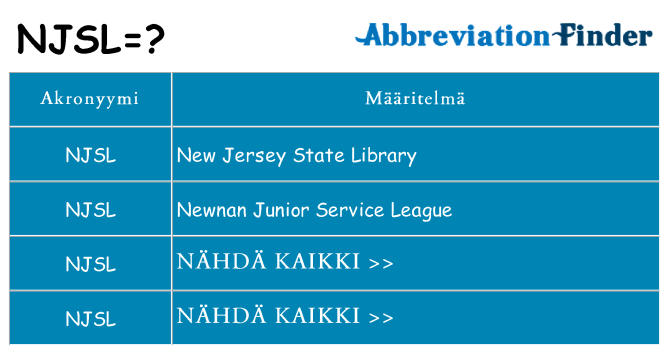 Mitä njsl tarkoittaa