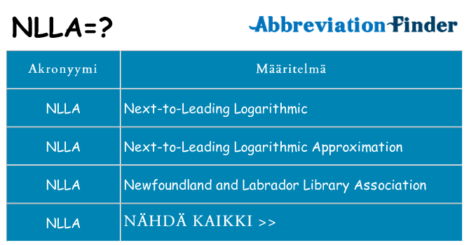 Mitä nlla tarkoittaa
