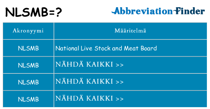 Mitä nlsmb tarkoittaa