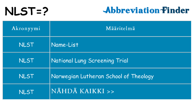 Mitä nlst tarkoittaa