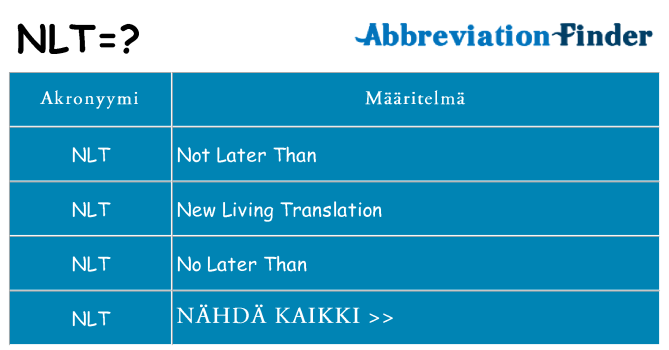 Mitä nlt tarkoittaa