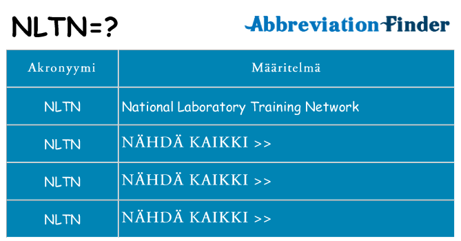 Mitä nltn tarkoittaa
