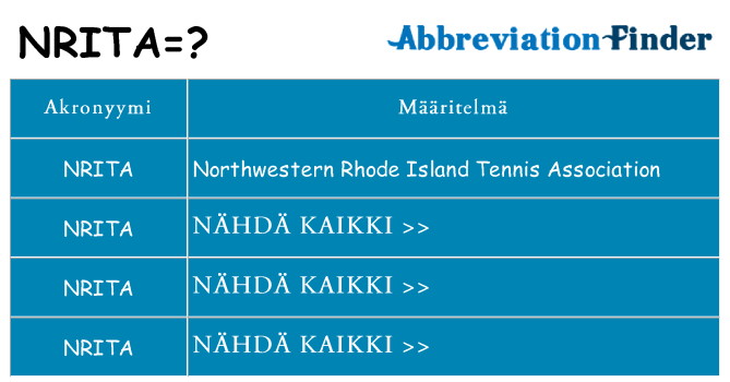 Mitä nrita tarkoittaa