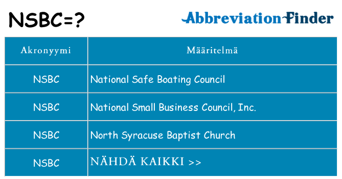 Mitä nsbc tarkoittaa