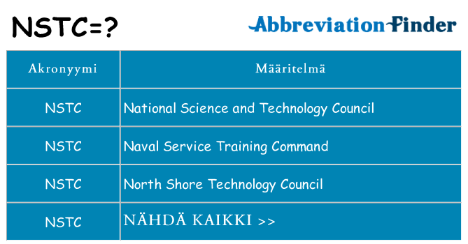 Mitä nstc tarkoittaa