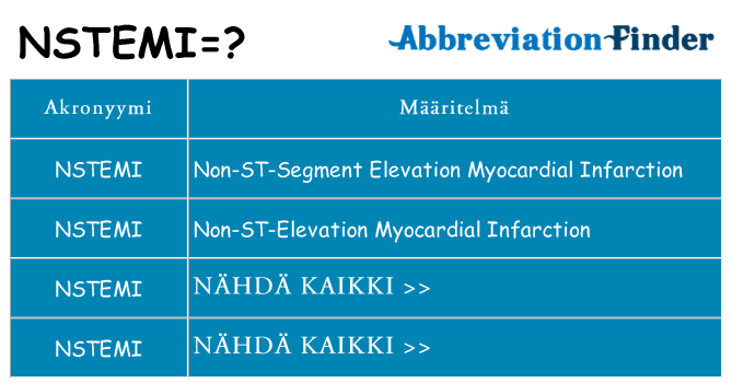 Mitä nstemi tarkoittaa
