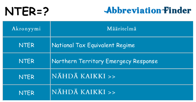 Mitä nter tarkoittaa