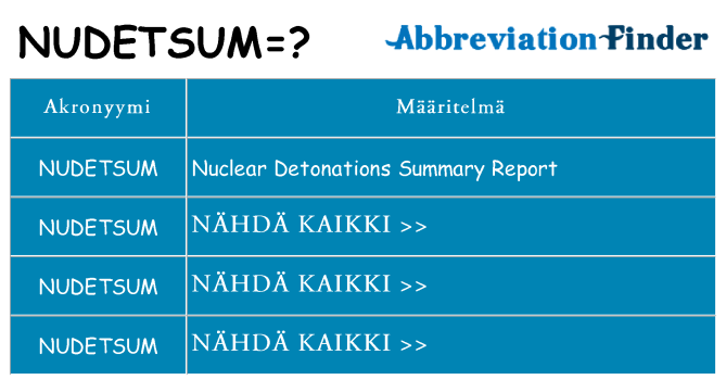 Mitä nudetsum tarkoittaa