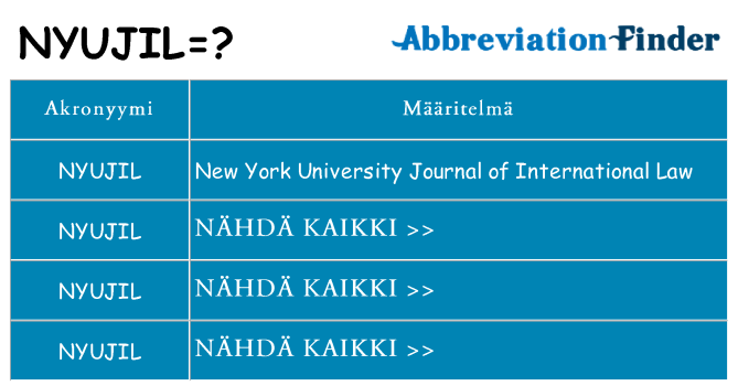 Mitä nyujil tarkoittaa