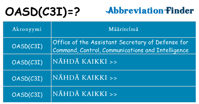 Mitä oasdc3i tarkoittaa