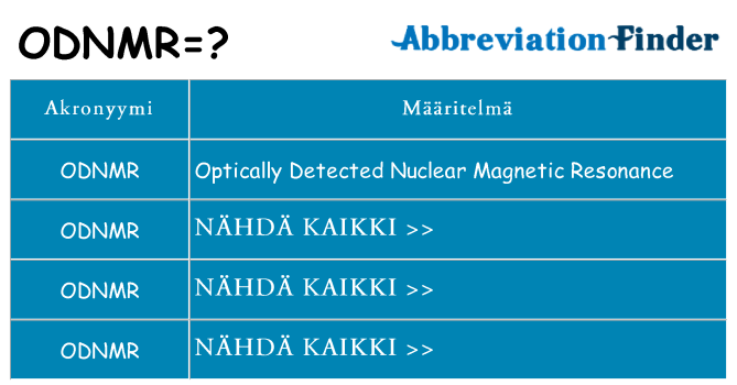 Mitä odnmr tarkoittaa
