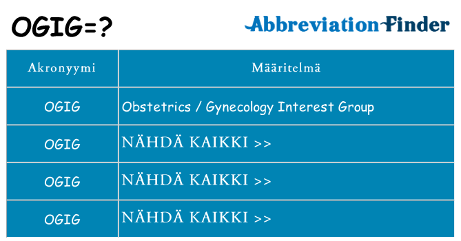 Mitä ogig tarkoittaa