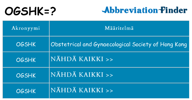 Mitä ogshk tarkoittaa