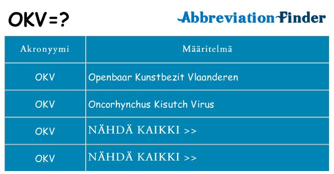 Mitä okv tarkoittaa