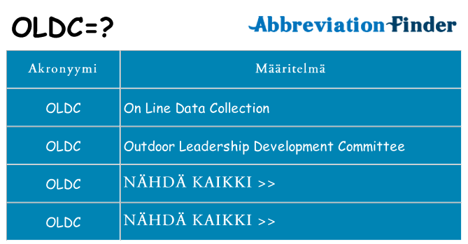 Mitä oldc tarkoittaa