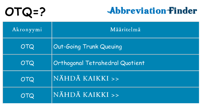 Mitä otq tarkoittaa